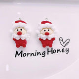 10Pcs Christmas Snowman Santa Resin Charms for DIY Jewelry Making