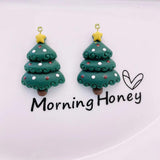 10Pcs Christmas Snowman Santa Resin Charms for DIY Jewelry Making