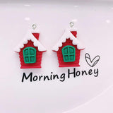 10Pcs Christmas Snowman Santa Resin Charms for DIY Jewelry Making