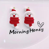 10Pcs Christmas Snowman Santa Resin Charms for DIY Jewelry Making