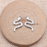 20pcs Antique Silver Snake Charms 24x13mm Jewelry Making
