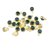 30pcs Silver Plated Cz Birthstone Charms For Birthday Gift