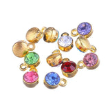 30pcs Silver Plated Cz Birthstone Charms For Birthday Gift