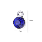 30pcs Silver Plated Cz Birthstone Charms For Birthday Gift