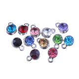 30pcs Silver Plated Cz Birthstone Charms For Birthday Gift