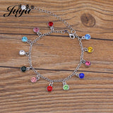 30pcs Silver Plated Cz Birthstone Charms For Birthday Gift