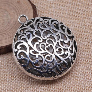 1pcs 50x50mm 3D Hollow Carved Flower Pendant Charms Antique Silver Zinc Alloy