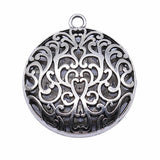 1pcs 50x50mm 3D Hollow Carved Flower Pendant Charms Antique Silver Zinc Alloy