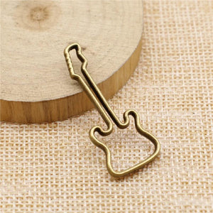 10pcs Guitar Charms Antique Bronze Pendants Jewelry Making Accessories