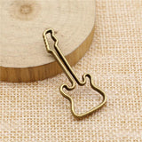 10pcs Guitar Charms Antique Bronze Pendants Jewelry Making Accessories