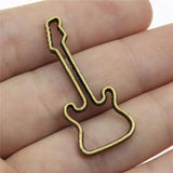 10pcs Guitar Charms Antique Bronze Pendants Jewelry Making Accessories