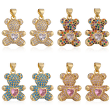 18K Real Plated CZ Heart Round Enamel Charms DIY Jewelry Making