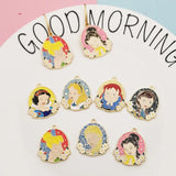 6pcs Sweet Princess Enamel Charms Jewelry Making Metal Ornament Pendant