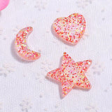 12pcs Glitter Star Heart Moon Charms for DIY Jewelry Decoration