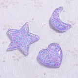 12pcs Glitter Star Heart Moon Charms for DIY Jewelry Decoration