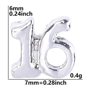 Eternal 8 Anniversary Number 10 16 21 Floating Charms Lucky Birthday 18 Pendant