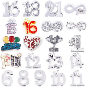 Eternal 8 Anniversary Number 10 16 21 Floating Charms Lucky Birthday 18 Pendant