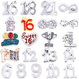 Eternal 8 Anniversary Number 10 16 21 Floating Charms Lucky Birthday 18 Pendant