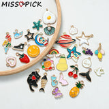 30pcs Heart Animal Fruit Enamel Charms for DIY Jewelry Making