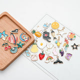30pcs Heart Animal Fruit Enamel Charms for DIY Jewelry Making