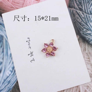 15*21mm Crystal Flower Mixed Charms for Women Accessories
