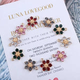 15*21mm Crystal Flower Mixed Charms for Women Accessories
