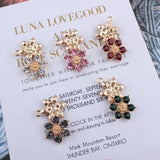 15*21mm Crystal Flower Mixed Charms for Women Accessories
