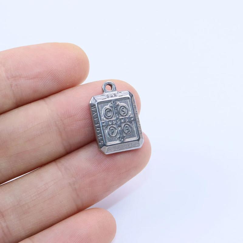 5pcs 12*18mm Stainless Steel High Charms Pendant DIY Unfading 2 Colors