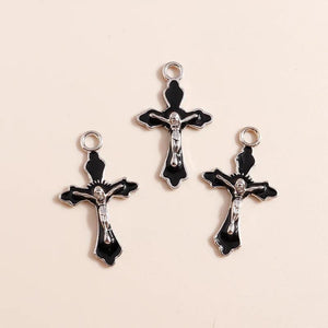 10pcs Halloween Charms Holy Cross Jesus for Diy Jewelry Making