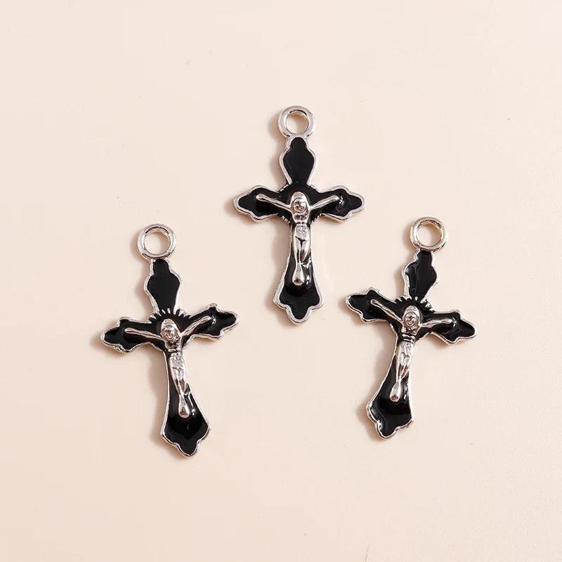 10pcs Halloween Charms Holy Cross Jesus for Diy Jewelry Making