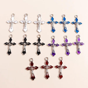 10pcs Halloween Charms Holy Cross Jesus for Diy Jewelry Making