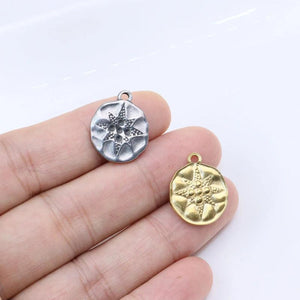 5pcs 15mm Stainless Steel High Star Charms Pendant DIY Jewelry Unfading 2 Colors