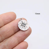 5pcs 15mm Stainless Steel High Star Charms Pendant DIY Jewelry Unfading 2 Colors