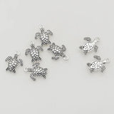 50pcs Antique Silver Turtle Drop Charms DIY Jewelry Pendants