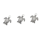 50pcs Antique Silver Turtle Drop Charms DIY Jewelry Pendants