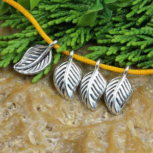 100pcs Antique Silver Leaves Dangler Charms 15x7mm DIY Jewelry Pendants