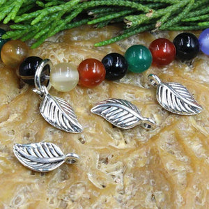 100pcs Antique Silver Leaves Dangler Charms 15x7mm DIY Jewelry Pendants