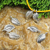 100pcs Antique Silver Leaves Dangler Charms 15x7mm DIY Jewelry Pendants