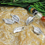 100pcs Antique Silver Leaves Dangler Charms 15x7mm DIY Jewelry Pendants