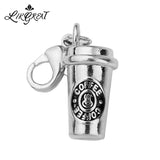 3D Coffee Cup Charms with Lobster Claw Clasp Metal Enamel Charms Alloy