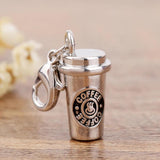 3D Coffee Cup Charms with Lobster Claw Clasp Metal Enamel Charms Alloy