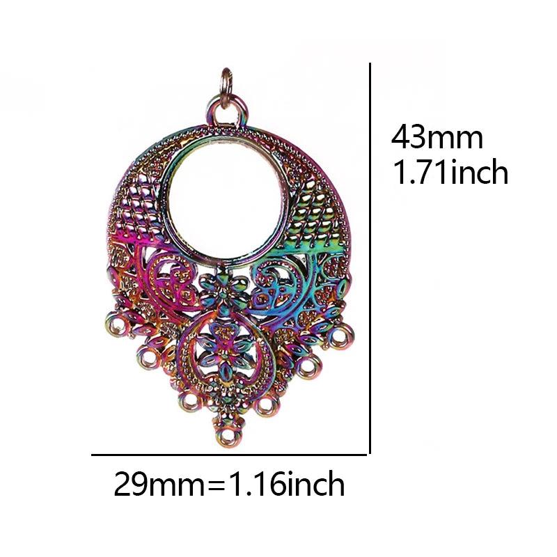 15pcs Geometric Charm Rainbow Triangle Round Pendants DIY Components