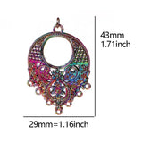 15pcs Geometric Charm Rainbow Triangle Round Pendants DIY Components