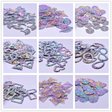 15pcs Geometric Charm Rainbow Triangle Round Pendants DIY Components