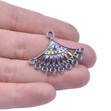 15pcs Geometric Charm Rainbow Triangle Round Pendants DIY Components