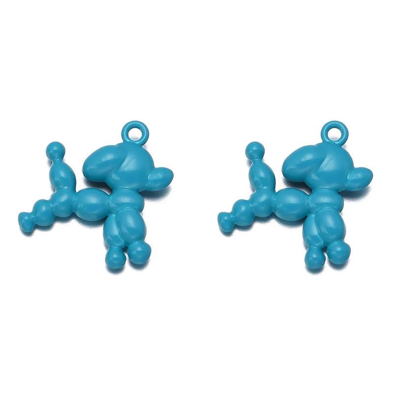 10pcs 22x23mm Spray Paint Jingba Dog Charms For Jewelry Making DIY