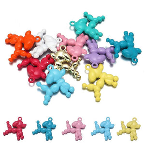 10pcs 22x23mm Spray Paint Jingba Dog Charms For Jewelry Making DIY