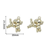 10pcs 22x23mm Spray Paint Jingba Dog Charms For Jewelry Making DIY