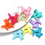 10pcs 22x23mm Spray Paint Jingba Dog Charms For Jewelry Making DIY