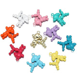 10pcs 22x23mm Spray Paint Jingba Dog Charms For Jewelry Making DIY